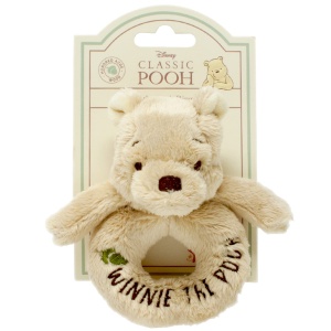 Jucarie bebe Disney Winnie The Pooh Rattle 12cm Rainbow Designs plus moale cu zornaitoare