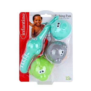 Jucarie de Baie Infantino Fischspass cu 1 Caine si 3 Figuri Marine, Multicolor
