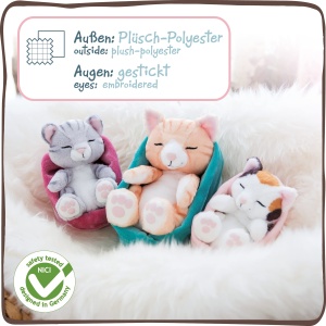 Jucarie de plus NICI 47144 Pisica in cosulet roz-lila 16 cm - Img 5