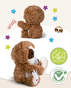 Jucarie de Plus NICI GLUBSCHIS Heywood 25cm Ochi Stralucitori Blana Moale Maro - Img 3