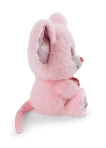 Jucarie de plus NICI GLUBSCHIS Maus Pinky Luv 15cm roz cu ochi stralucitori si inima rosie - Img 3