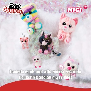 Jucarie de plus NICI Koala Miss Crayon 15 cm gri cu accente curcubeu ochi stralucitori - Img 2