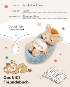 Jucarie de plus NICI Leu 12cm, colorat, in cosulet albastru, pentru copii si adulti - Img 5