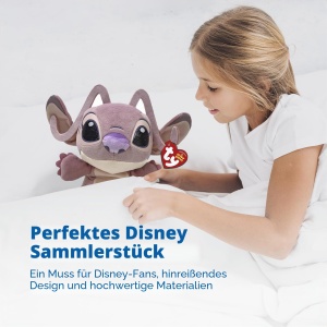 Jucarie de plus TY Angel Beanie Babies 15cm din Lilo Stitch, moale si colectibila - Img 4