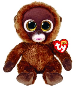 Jucarie de plus Ty Beanie Boos Chessie 15 cm maro ochi sclipitori