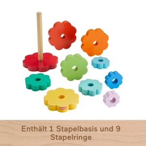 Jucarie de Stivuire Fisher-Price HXT77, din Lemn, 10 Piese, Colorate - Img 6