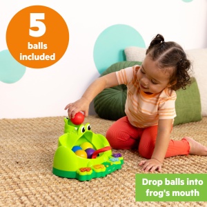 Jucarie interactiva Bright Starts Poppin Ball Frog lumini si sunete pentru copii 6 luni - Img 2