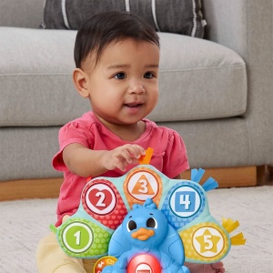 Jucarie Interactiva Fisher-Price Linkimals Pfau cu Lumini si Sunete, 9 Luni - Img 2