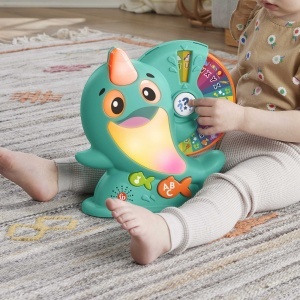 Jucarie muzicala Fisher-Price Linkimals Narval cu lumini interactive - Img 3