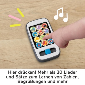 Jucarie muzicala Fisher-Price Smartphone pentru copii, 30 melodii, gri - Img 3