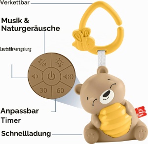 Jucarie muzicala pentru bebelusi Fisher-Price HRB18 cu lumina de noapte, timer si suport - Img 4