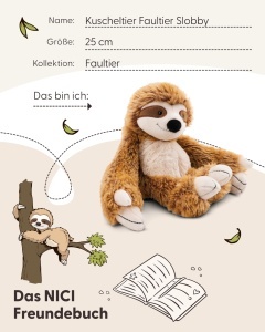 Jucarie NICI Slobby 25cm Plus Moale cu Maini cu Velcro Maro - Img 5