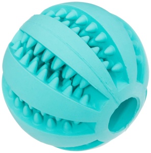 Jucarie pentru caini TRIXIE Denta Fun Ball, cu gust de menta, 7 cm, turcoaz - Img 3