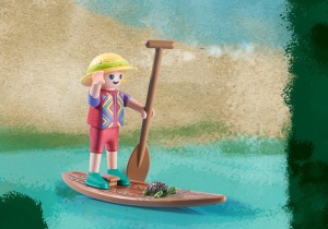 Jucarie PLAYMOBIL Wiltopia 71143 Paddeltour cu Flussdelfine, 44 piese, reciclabil - Img 8