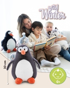 Jucarie Plus NICI Pinguin Jorge Thunder 30cm Gri Material Reciclat - Img 2