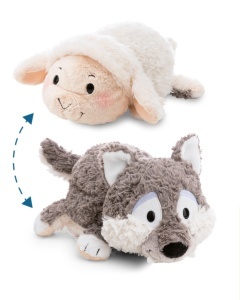 Jucarie Plush 2in1 NICI - Oaie si Lup, 25cm, Culoare Bej