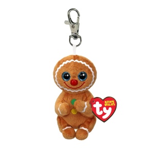 Jucarie Plush TY Beanie Bellies Clips Cookie - 12 cm, Culoare Maro, Cu Ochi Verzi