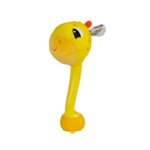 Jucarie senzoriala Lamaze Wacky Giraffe pentru bebelusi cu sunete amuzante si design sigur