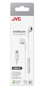 JVC HA-FR17UC-W - Casti USB-C de tip Bud cu DAC incorporat pentru sunet puternic si clar, microfon convenabil si telecomanda cu 3 butoane in design ultra-compact (alb) - Img 4