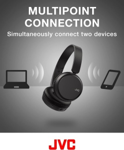 JVC HA-Z37W-B - Casti Bluetooth, Bas profund, 3 moduri de sunet (Bas/Clar/Normal), 35 de ore de viata a bateriei, Design usor si pliabil, Functie multipunct, Bluetooth 5.2, (Negru) - Img 5