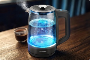 Kettle Berdsen cu temperatura reglabila, 1.7L, 1850-2200W, sticla borosilicata, gri - Img 7