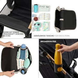Kinderkraft MOOV2 AIR Carucior 3 in 1 Gri Rotile Gonflabile - Img 17