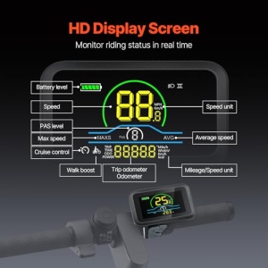 Kit bicicleta electrica VEVOR 1000W, 48V 420RPM ph650mm Roata fata E-Bike Hub Kit de motor cu controler de viteza imbunatatit, kit de prindere a acceleratiei, afisaj LCD si sistem PAS pentru biciclete de sosea - Img 3