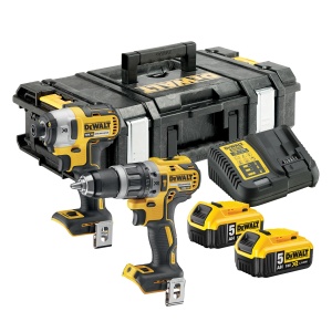 Kit de unelte DEWALT DCK266P2-QW cu 2 acumulatori 5Ah, 18V, fara perii