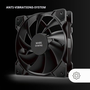 Kit racire cu 2 ventilatoare Mars Gaming MF-PWMX2, 120mm, silentios, negru - Img 4