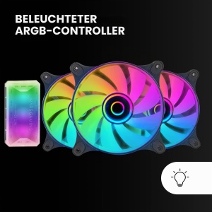 Kit Racire Mars Gaming MF-3DKIT, 3 Ventilatoare ARGB, Controler ARGB, Negru - Img 3