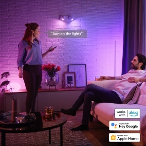 Kit Start Philips Hue Bridge 3 Spoturi GU10, Culoare Alb si Colorat - Img 4