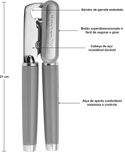 KitchenAid Deschizator de conserve si sticle otel inoxidabil ergonomic gri - Img 3