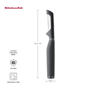 KitchenAid Soft Grip Sparschaler - Decojitor ergonomic din inox gri carbune - Img 4