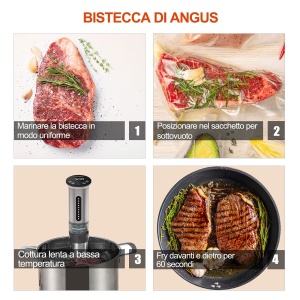 KitchenBoss Sous Vide G310 Argintiu IPX7 Rezistent la Apa Control Precizie 40-90degC - Img 7