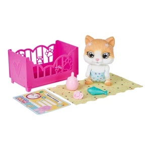 Kittens interactive de la Simba Pamper Petz Kitty cu functie de baut, ochi de somn si patut - Img 1