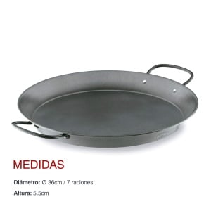 Lacor 60135 Paellera din otel carbon 36cm Antiaderenta Compatibila cu toate tipurile de plite - Img 2