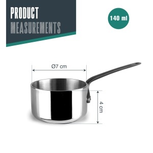 Lacor Mini Oala Trimetal 140 ml Otel Inoxidabil 1810 Maner PVD Titan - Img 2