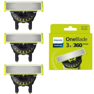Lame Philips OneBlade 360 - 3x 360 lame de schimb, tundere si barbierit pe fata si corp, QP430/60