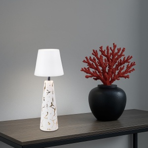 Lampa de birou Beper MARBLE, design marmorat cu detalii aurii, 3 lumini, acumulator 36h - Img 6