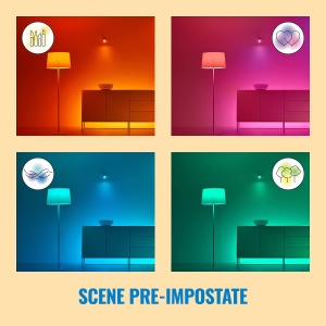 Lampa de perete WiZ Up&Down Tunable White & Color, reglabila, 16 milioane de culori, control inteligent prin aplicatie/voce prin WLAN, negru - Img 8