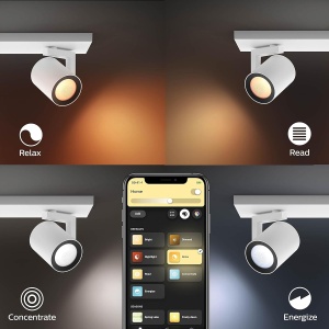 Lampa de tavan Philips Hue Argenta cu 3 Spoturi, 1050 lm, LED Dimmabil, Alb - Img 5