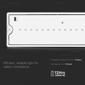 Lampa de Urgenta LED V-TAC 3W pentru Perete si Tavan, IP65, Acumulator 3 Ore - Img 4