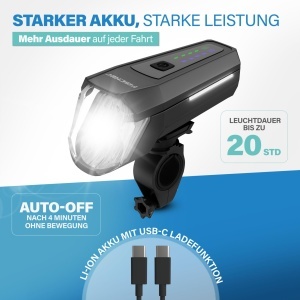 Lampa frontala cu LED Fischer 110 Lux, neagra, cu mod senzor si autonomie de 20 ore - Img 4