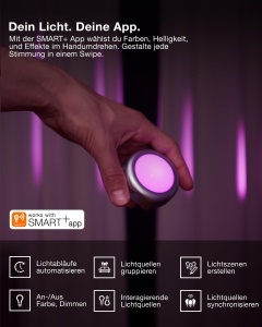 Lampa inteligenta portabila Osram SMART DOT-IT, 16 milioane culori, reincarcabila USB-C - Img 7