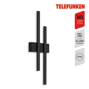 Lampa LED de Exterior TELEFUNKEN GRAZ 2-flama, 8W, 780 Lumen, Negru - Img 2