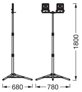 Lampa LED de lucru Osram cu stativ, 2x50W, 9000lm, 4000K - Img 3