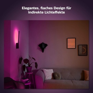 Lampa LED de Perete Philips Hue Liane, Dimmabila, 16 Mio. Culori, Neagra - Img 4