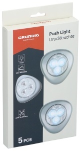 Lampa LED Grundig, Set 5 Bucati, Culoare Argintie, Kabellosa, 6.8 cm - Img 5
