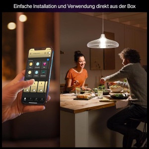 Lampa LED Inteligenta Philips Hue A60, 7W, 810 Lumen, Alb Cald, Dimabila, 4 buc - Img 2