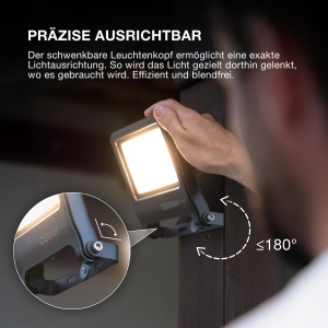 Lampa LED Osram ENDURA FLOOD PC 10W, 3000K, 1000 Lumen, Aluminiu Gri - Img 6
